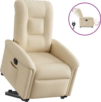 Křeslo zahrada-XL Elektrické zvedací polohovací křeslo krémové textil 3303282