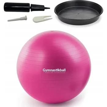 Gymnastický míč GYMNASTICKÝ MÍČ FITNESS PROTISKLUZOVÝ S PUMPIČKOU, GUMOU A ZÁTKOU 75 CM