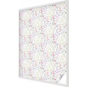 Okenní dekorace Dekorativní mléčná fólie na okno - Kvetoucí louka 100x146 cm