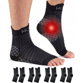 Pánské ponožky Ponožky ke kotníkům Hueglo M (38-42) černé 4 páry kompresní bez prstů