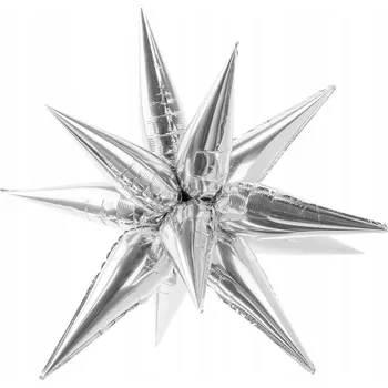 Stříbrný balónek hvězda 1 ks