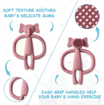 Hračka pro kojence Smyslové kousátko Vicloon silikonové, vícebarevné