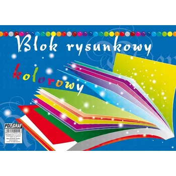 Blok Blok na kreslení s barevnými papíry A4 Poligraf