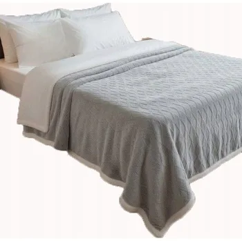 Prostěradlo Hřejivá oboustranná deka "Svetr a Beránek" 200x220 cm, šedá barva, v tašce