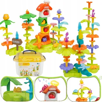 ostatní stavebnice Stavební Stavebnice pro kutily Lesní květiny Zahrada 120 dílů Zvukové světlo Montessori