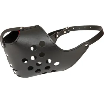 Náhubek pro psa Bafpet kožený náhubek, plný - černý 40 cm