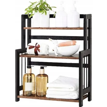 Knihovna Koupelnový regál Songmics Premium 2023, odstíny hnědé, 18 x 41 x 53 cm