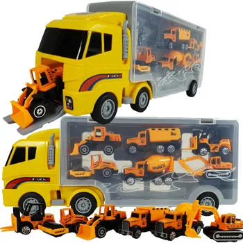 autíčko Náklaďák Kruzzel s odpalovačem a 6 autíčky, 36x15x9,5 cm