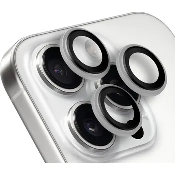 Náhradní kryt pro mobilní telefon OBAL:ME Ochrana Čoček pro Apple iPhone 16 Pro/16 Pro Max White Titanium