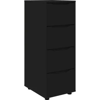 Komoda Úložná skříňka Černá 40 x 48 x 105 cm kompozitní dřevo