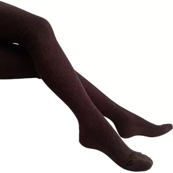 Dámské punčochy Bavlněné punčochy na podvazkový pás Ega - 43-45 / černá