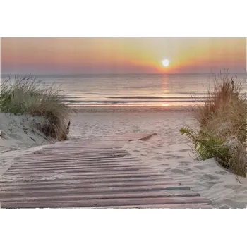 Fototapeta Fototapeta PLÁŽ MOŘE ZÁPAD SLUNCE NEBE 368x254 cm