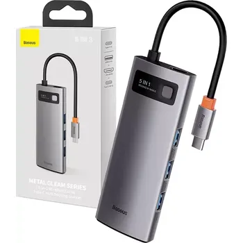 USB hub Hub 5v1 Baseus Metal Gleam Series, USB-C na 3x USB 3.0 HDMI USB-C PD