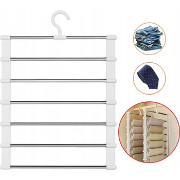 Věšák PROTISKLUZOVÝ SKLÁDACÍ VĚŠÁK NA OBLEČENÍ KALHOTY KOŠILE 2KS ÚSPORA MÍSTA