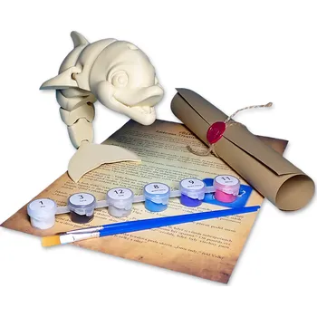 kreativní sada Flexi Factory Delfín - Kreativní sada 3D omalovánky s barvami a štětcem