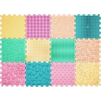 Podložka masážní podložka na nohy "Mega Mix" 12 dílů Pastelová