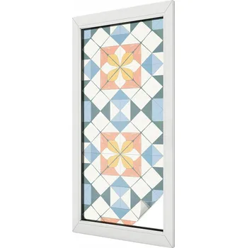 Okenní dekorace Dekorativní Fólie mléčná fólie Samolepicí Barevná symetrie 50 x 116 cm