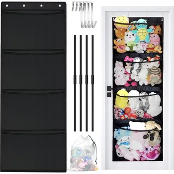 Obraz ORGANIZER NA DRZWI WISZĄCY 4 KOMORY POJEMNY DO LOŽNICE HÁK SÍŤKA HRAČKY