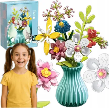 ostatní stavebnice STAVEBNICE STAVEBNÍ SADA KREATIVNÍ VÁZA + KVĚTINY 792 dílků