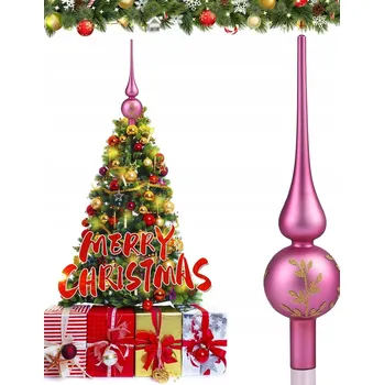 Vánoční dekorace ŠPIČKA NA VÁNOČNÍ STROMEK SKLENĚNÁ 26 CM FIALOVÁ MATNÁ ELEGANTNÍ VÁNOČNÍ DEKORACE