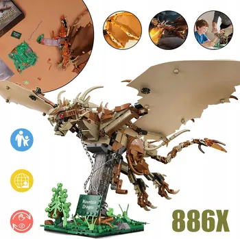 ostatní stavebnice SADA 886 KUSŮ KOSTEK STAVEBNICE DRAK HRAČKA DRAK STAVEBNICE ZOUBKOVANÉ PRO DĚTI