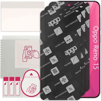 Pouzdro na mobilní telefon 3x MATNÉ Hybridní Sklo pro Oppo Reno 15, alternativa tvrzeného skla