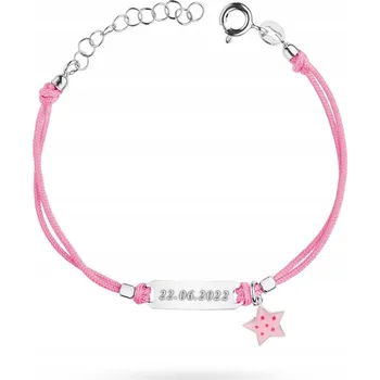 Náramek STŘÍBRNÝ Dětský Náramek s Destičkou a GRAVÍROVÁNÍ Ag 925