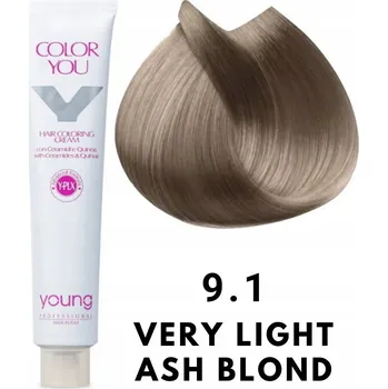 Barva na vlasy Barva na vlasy SVĚTLE POPELAVÁ BLOND s ceramidy BARVA 9.1 YOUNG 100ml