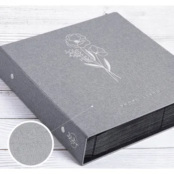 Fotoalbum FOTOALBUM LÁTKOVÝ NA 600 FOTOGRAFIÍ 11,5 x 15 cm ŠEDÝ XL