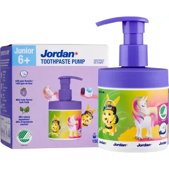 zubní pasta Jordan Dětská zubní pasta s pumpičkou Junior 6+ 150 ml