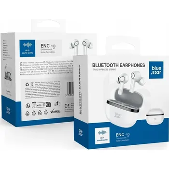 Sluchátka Blue Star bezdrátová stereo sluchátka TWS AC20C s funkcí ENC, bílá
