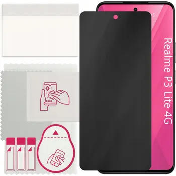 Pouzdro na mobilní telefon Hybridní Sklo s filtrem soukromí pro Realme P3 Lite 4G, PRIVACY