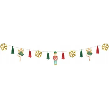 Vánoční dekorace Papírová girlanda Louskáček PartyDeco 2 m