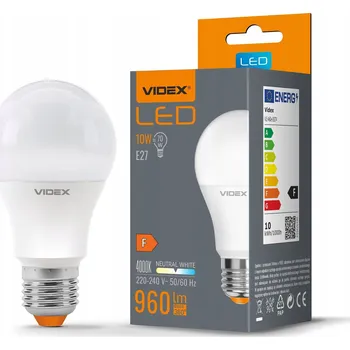 Žárovka LED žárovka 10W E27 A60 960lm neutrální bílá VIDEX