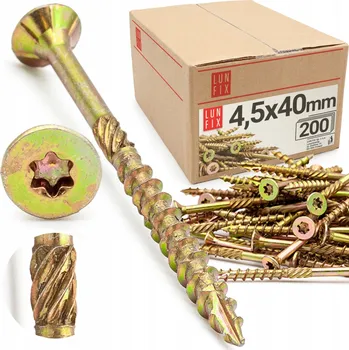 Vrut Tesařské vruty 4,5x40 mm TORX zápustná hlava KMWHT 200 ks