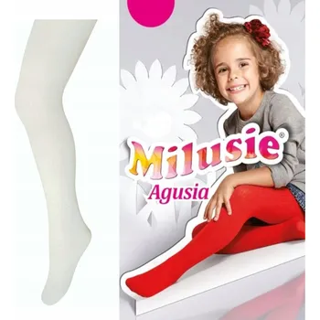 Milé dětské punčocháče bílé viskóza velikost 134