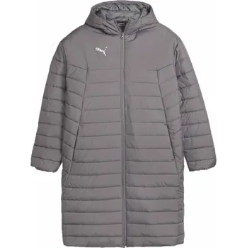 Pánská zimní bunda Puma TEAMFINAL BENCH JACKET M Šedá, Bílá