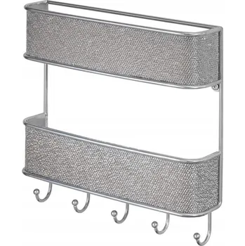 Obývací pokoj Kovová police MDesign 6,4 x 1 cm stříbrná