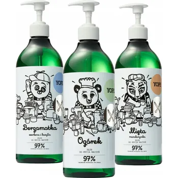 Mycí prostředek Yope Přírodní prostředek na mytí nádobí Okurka Bergamot Mix 750 ml x3