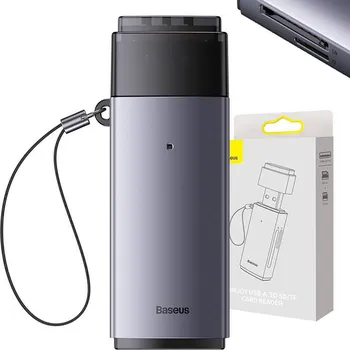 Čtečka paměťových karet Čtečka paměťových karet SD/TF řady Baseus Lite, USB (šedá)