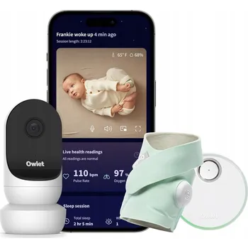 Elektronická chůvička OWLET Cam 2 + monitor dechu Dream Sock Mátová