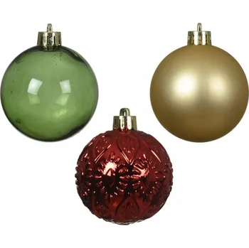 Vánoční ozdoba Vánoční Baňky plastové mix 6cm 3ks