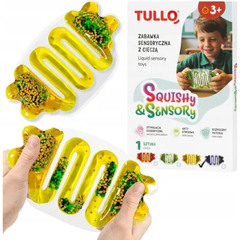 Hračka pro nejmenší Mačkací Hračka senzorická hračka s kapalinou typu squishy Tullo