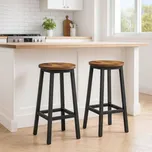 Barová Židle Vasagle černý, rustikální dub 65 cm dřevotříska