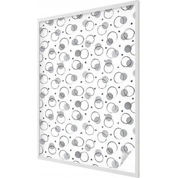 Okenní dekorace Fólie Samolepicí Mléčná Okenní Fólie na Okna a Výlohy Šedé kruhy 100x146
