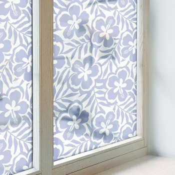 Polep vozidla Samolepící fólie na okno mléčná Květiny ibišku 100x100 cm