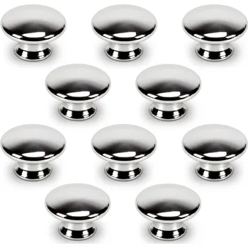 Nábytkové kování Nábytková úchytka knopka stříbrná lesklá 4 x 4 x 2,6 cm