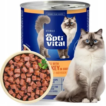Krmivo pro kočku KRMIVO MOKRÉ PRO KOČKY PO STERILIZACI KRŮTA V OMÁČCE PLECHOVKA 415G OPTIVITAL