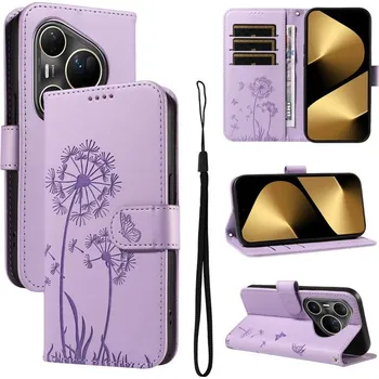 Pouzdro na tablet VSECHNONAMOBIL 129497 ART DANDELION Peněženkové pouzdro pro Huawei Pura 80 Ultra fialové