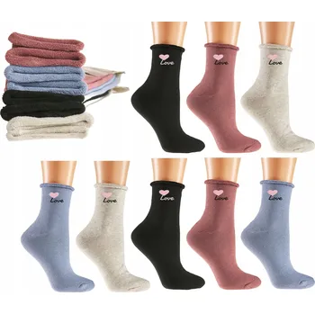 Dámské ponožky 8 párů dámských beztlakových bavlněných ponožky, zateplené zimní, bez komprese